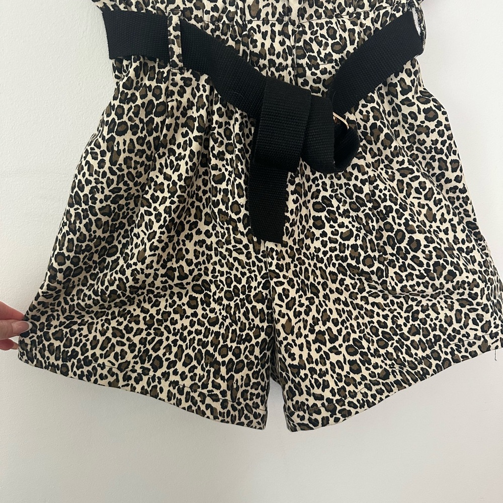 Wild Honey High Waist Leopard Print Shorts with Black Belt